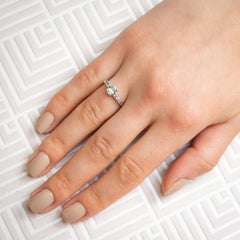 Vintage Oval Diamond and Platinum Ring, D Colour VS1 Clarity, 0.51 Carats