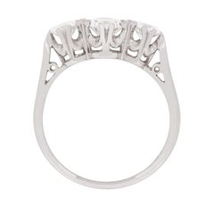 Vintage Oval Diamond Three-Stone Ring, circa 1970s