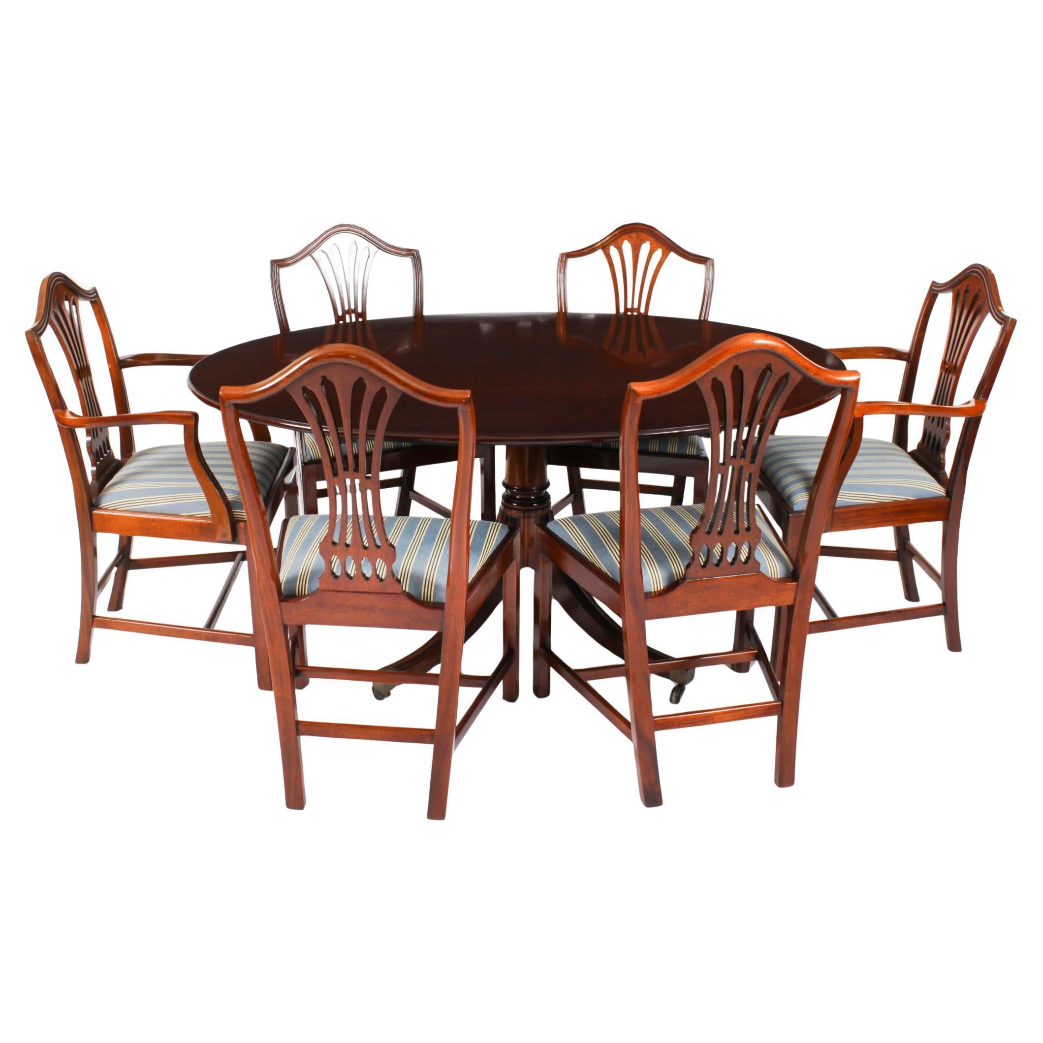 Vintage Oval Dining Table & 6 Chairs by William Tillman 20th Century