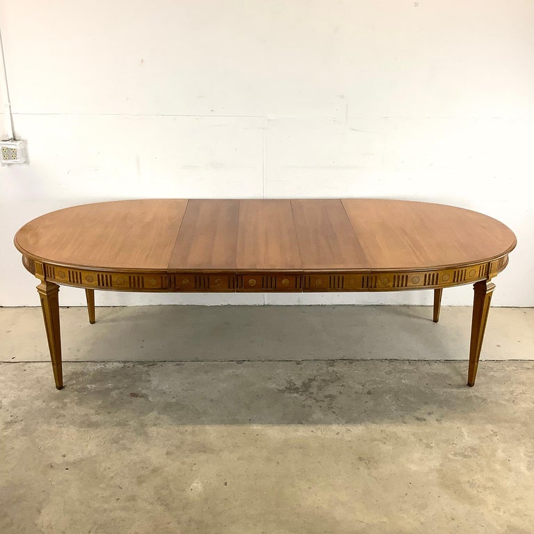 Vintage Oval Dining Table with Three Leaves at 1stDibs