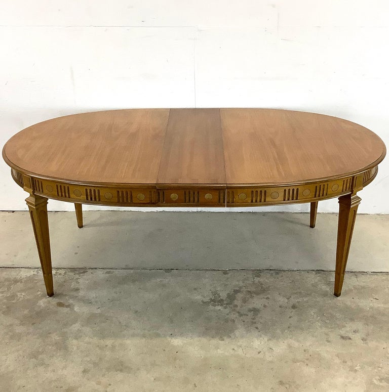 Vintage Oval Dining Table with Three Leaves at 1stDibs