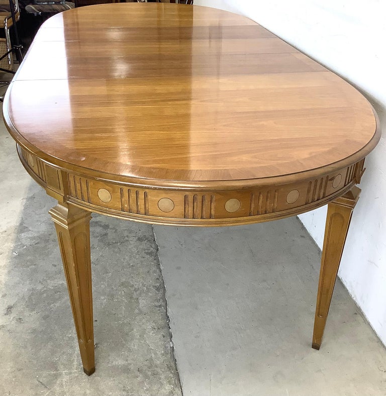 Vintage Oval Dining Table with Three Leaves at 1stDibs