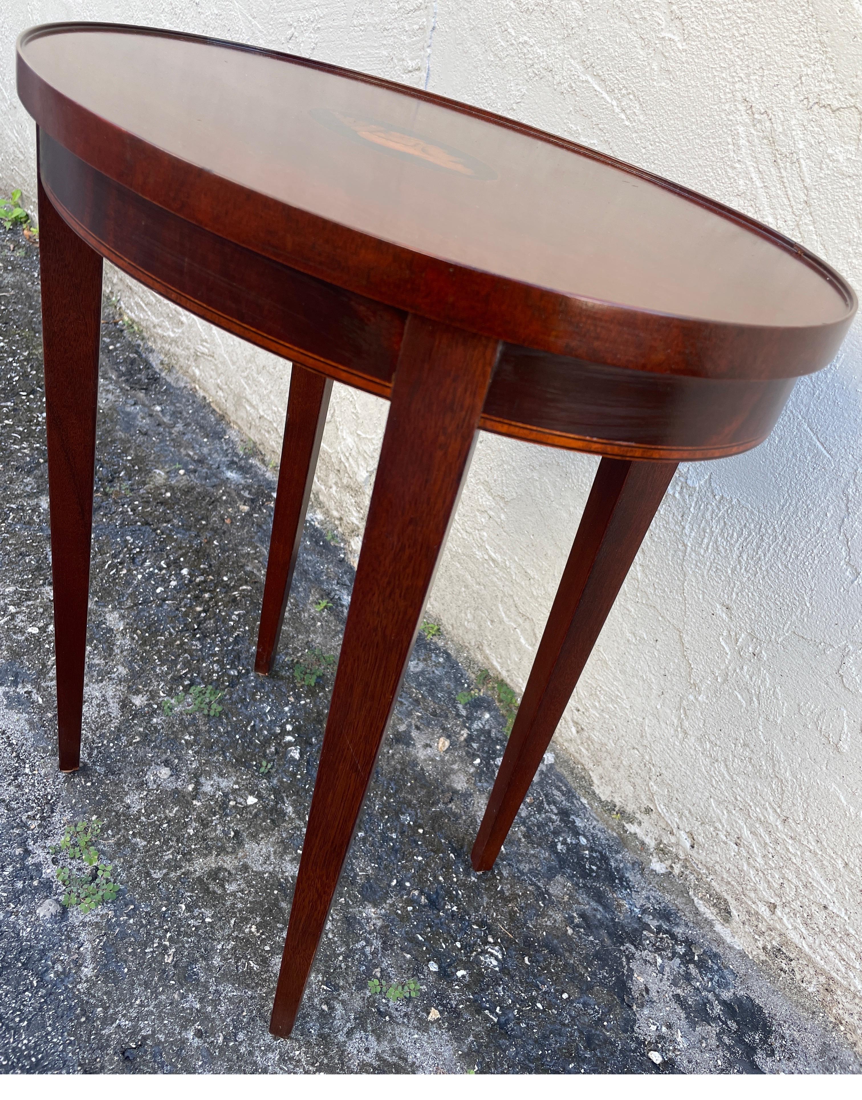 Mahogany Vintage Oval Drinks Table by Baker