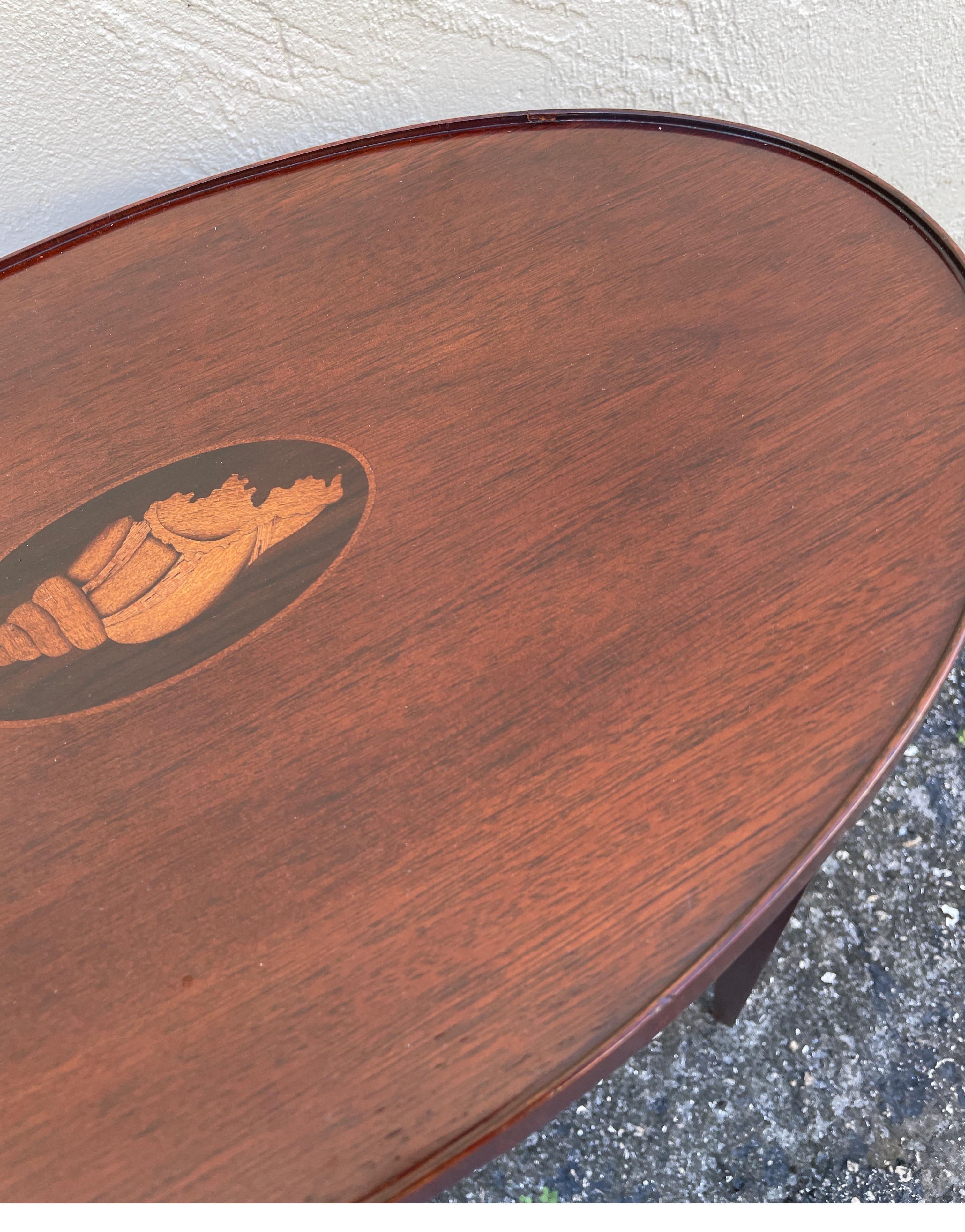 Vintage Oval Drinks Table by Baker 3