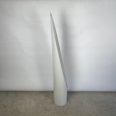Vintage Oval Floor Mirror 'Lipstick' or 'Unghia' in Glossy White, 1970s