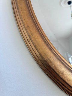 Vintage Oval Giltwood Beveled Mirror – Hollywood Regency, Belgium, 1970s