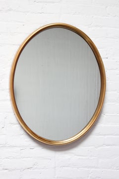 Vintage Oval Giltwood Wall Mirror by Labarge