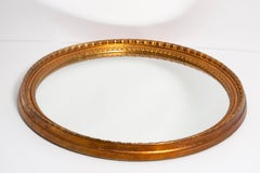 Vintage Oval Gold and Black Decorative Mirror in Flowers Frame, Italy, 1960s