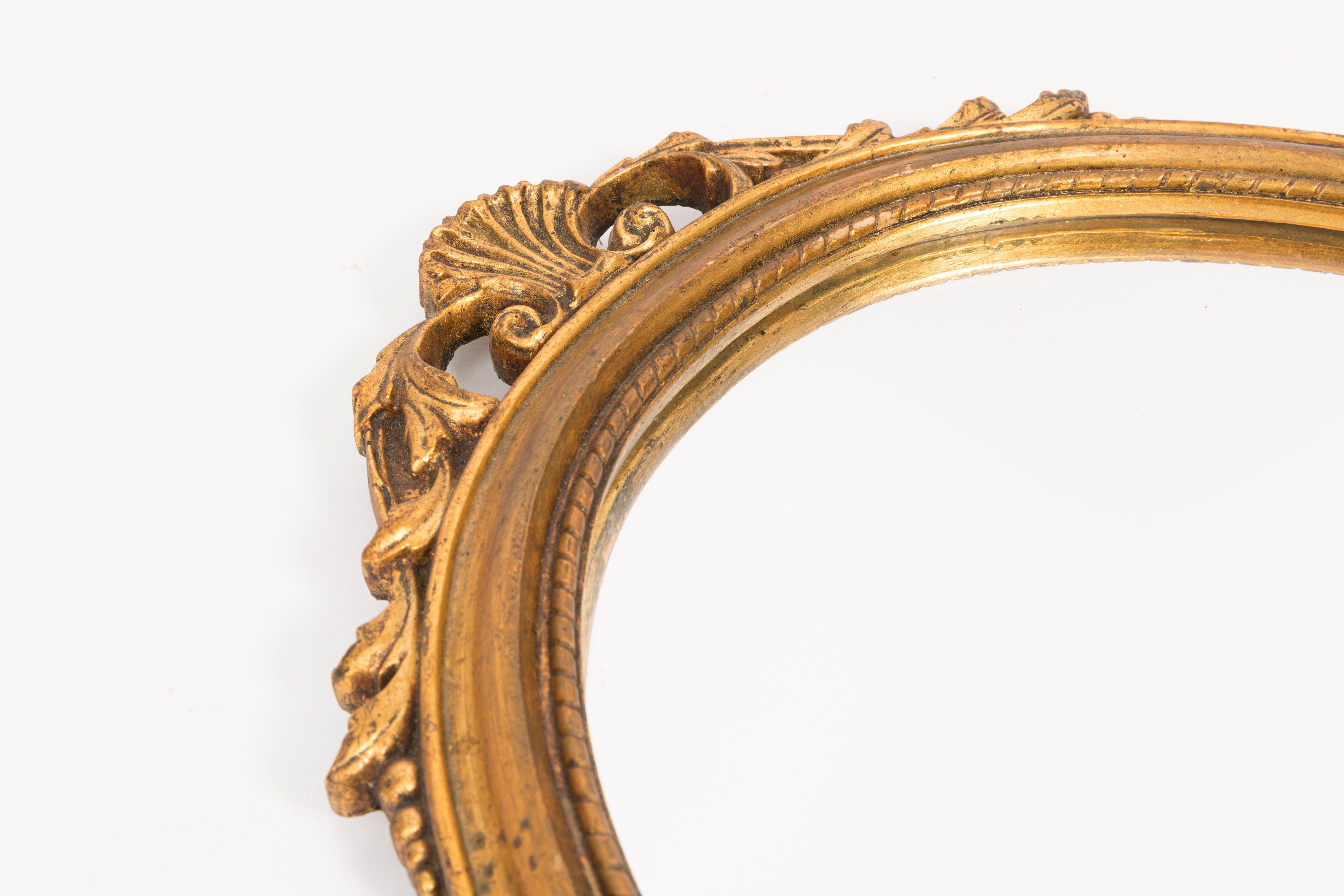 vintage gold oval mirror