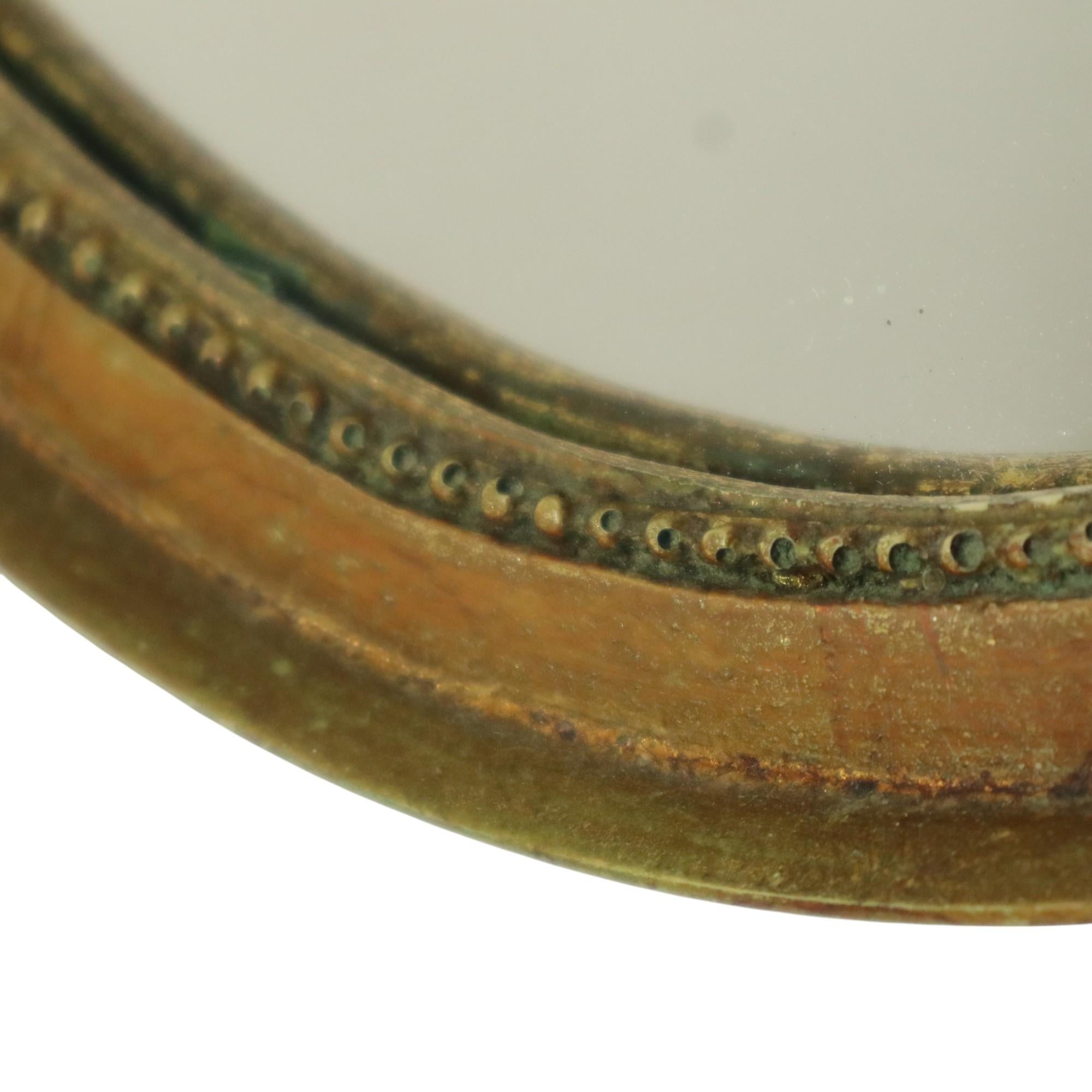 Vintage Oval Blattgold vergoldet Spiegel Harz Classic Sixties im Angebot 4