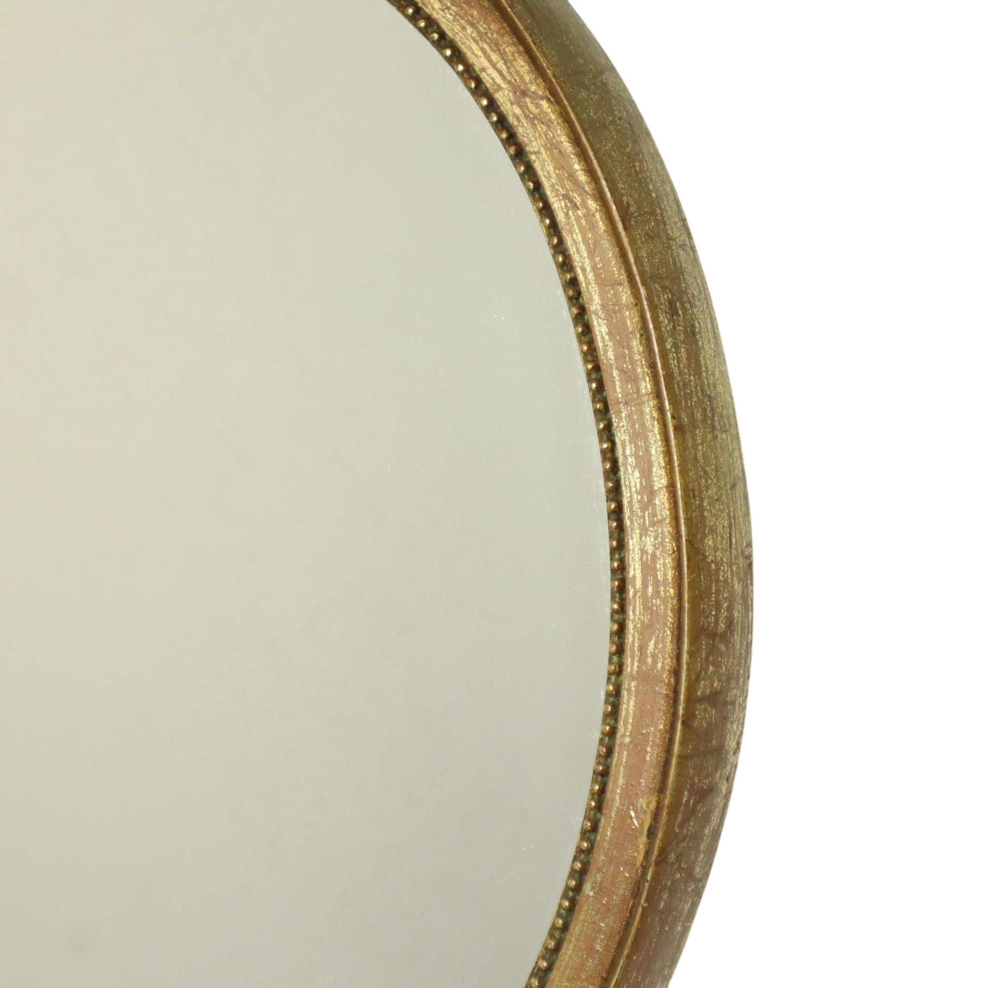 Vintage Oval Blattgold vergoldet Spiegel Harz Classic Sixties (Französisch) im Angebot