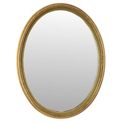 Vintage Oval Gold Leaf Gilded Mirror Resin Classic Sixties