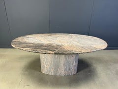Vintage Oval Granit Esstisch, 1970er Jahre