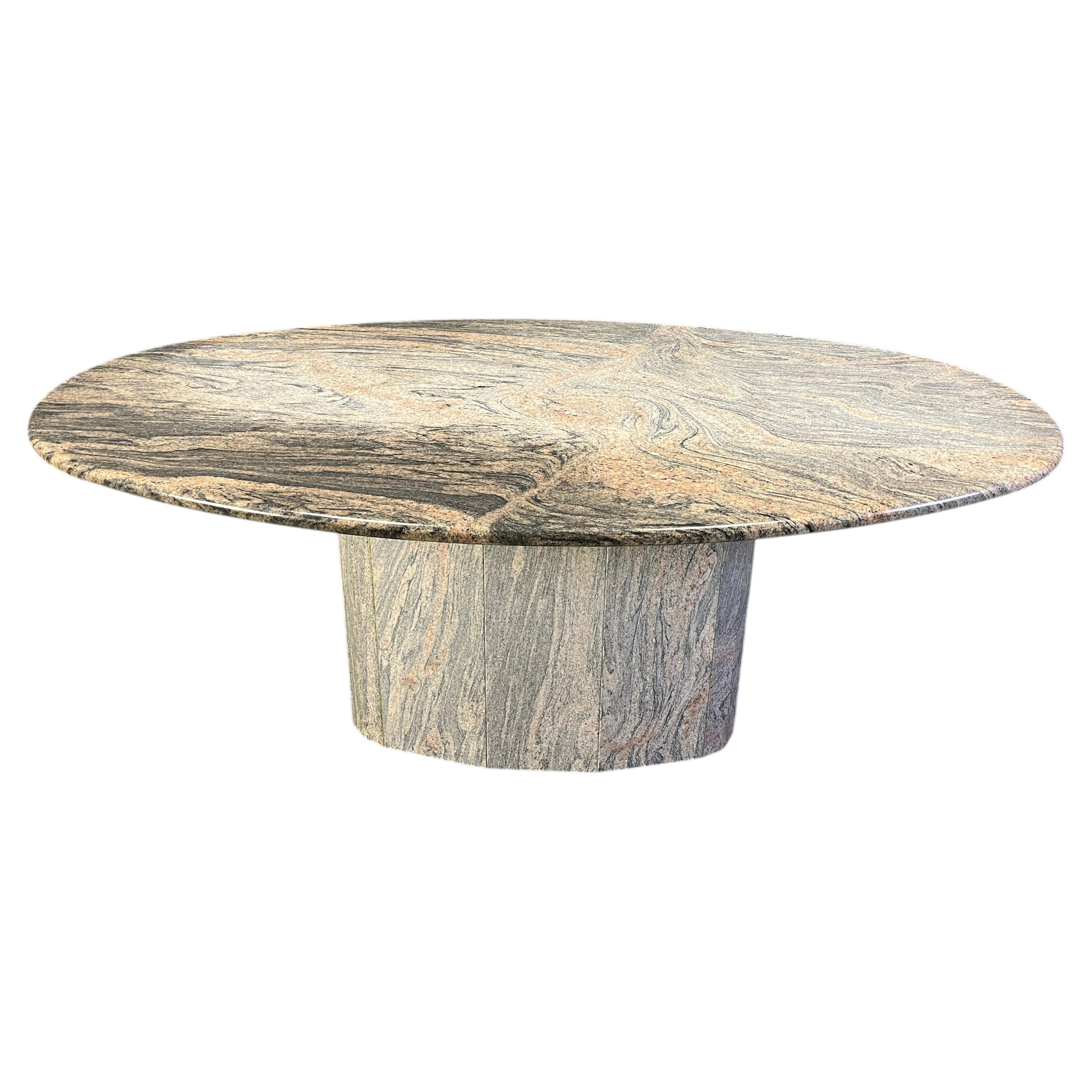 Vintage oval granite dining table, 1970s
