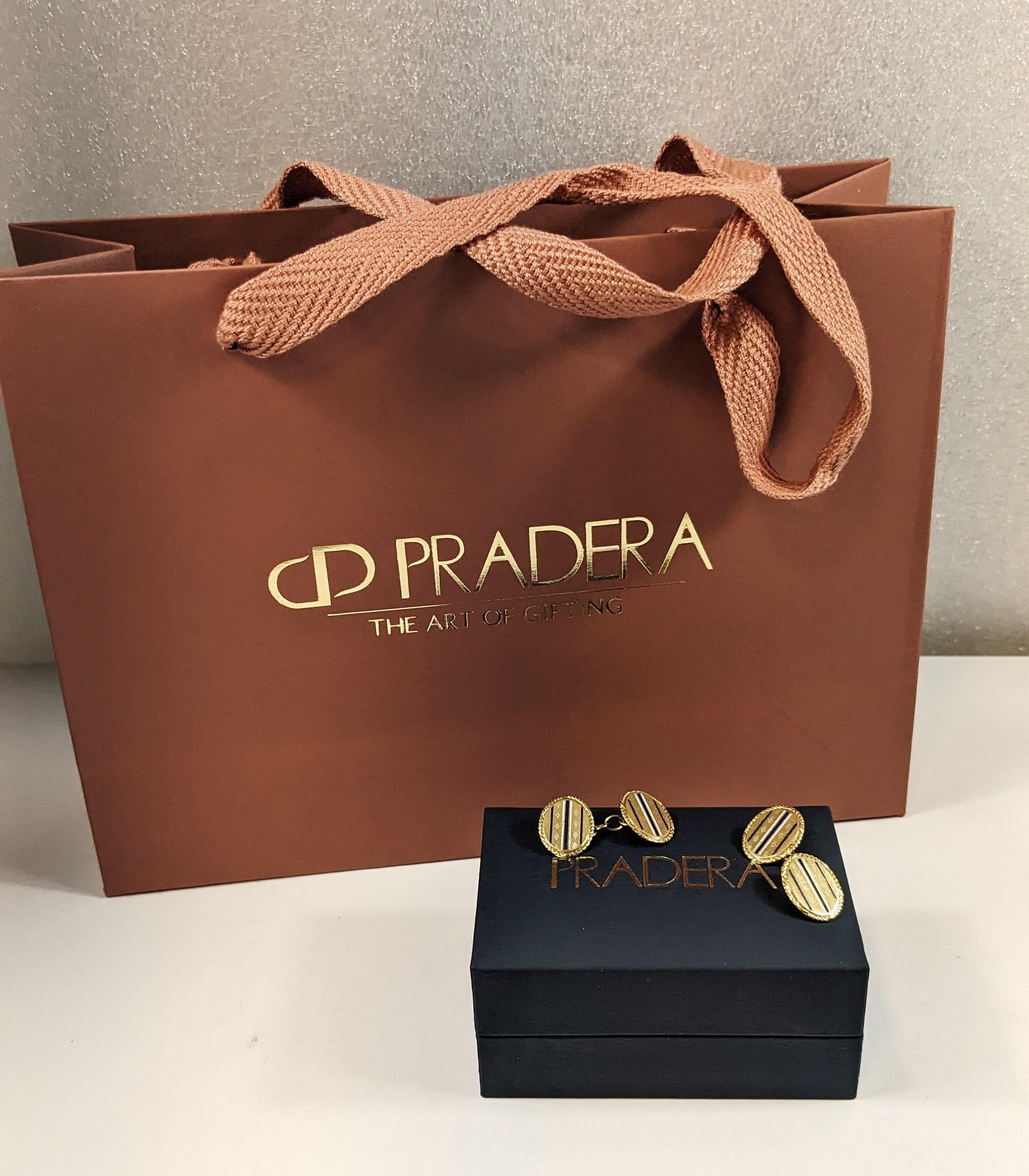 Manschettenknöpfe aus 18 Karat Gelbgold mit ovalem Guilloche und blauer Emaille im Zustand „Hervorragend“ im Angebot in Bilbao, ES