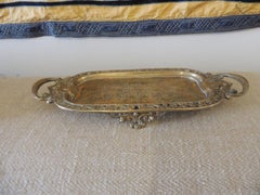 Vintage Oval Indian Brass Decorative Tray with Handles