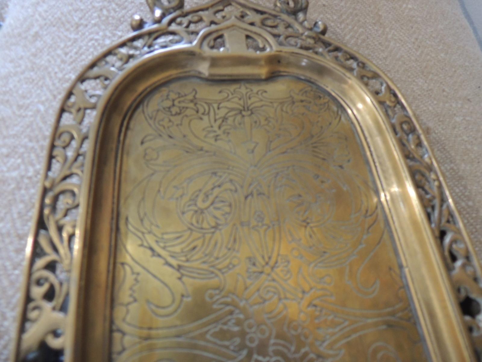 brass serving tray with handles