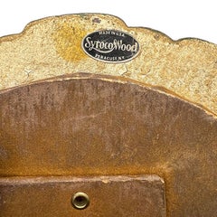 Vintage Oval Louis XVI Giltwood Tisch Spiegel mit Bogen und Trompe L'Oeil Akzente