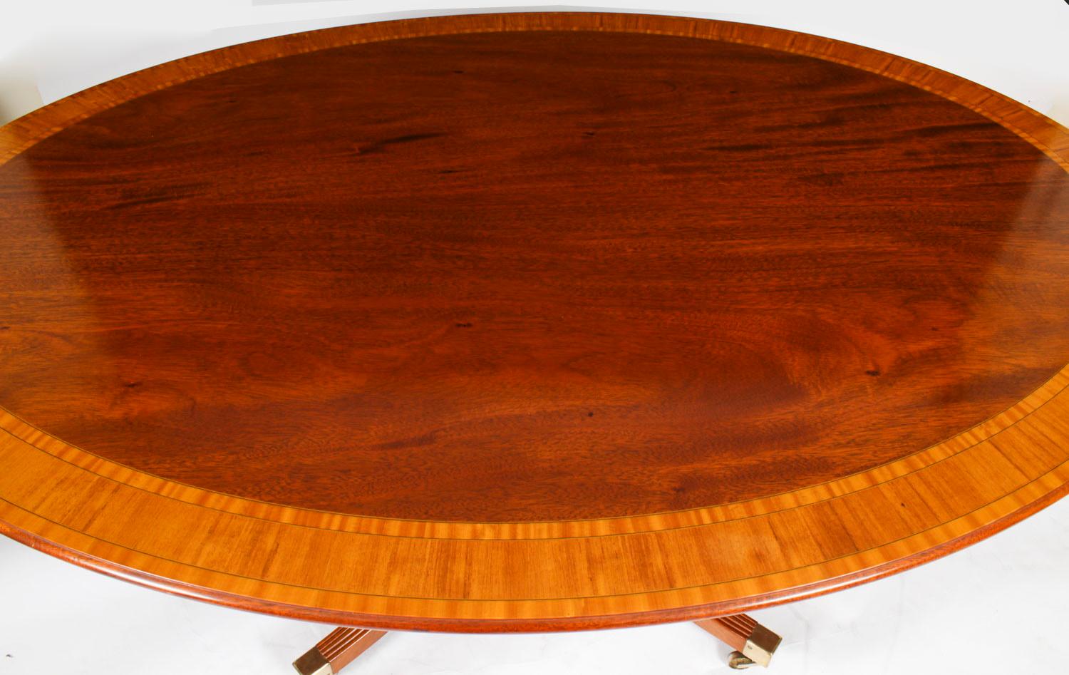 Regency Revival Vintage Oval Mahogany Tilt Top Dining Table by William Tillman 20th Century