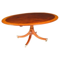 Vintage Oval Mahogany Tilt Top Dining Table by William Tillman 20th Century