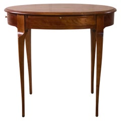 Vintage Oval Maple Wood Side Table