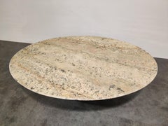 Vintage Oval Marble Coffee Table, 1970s