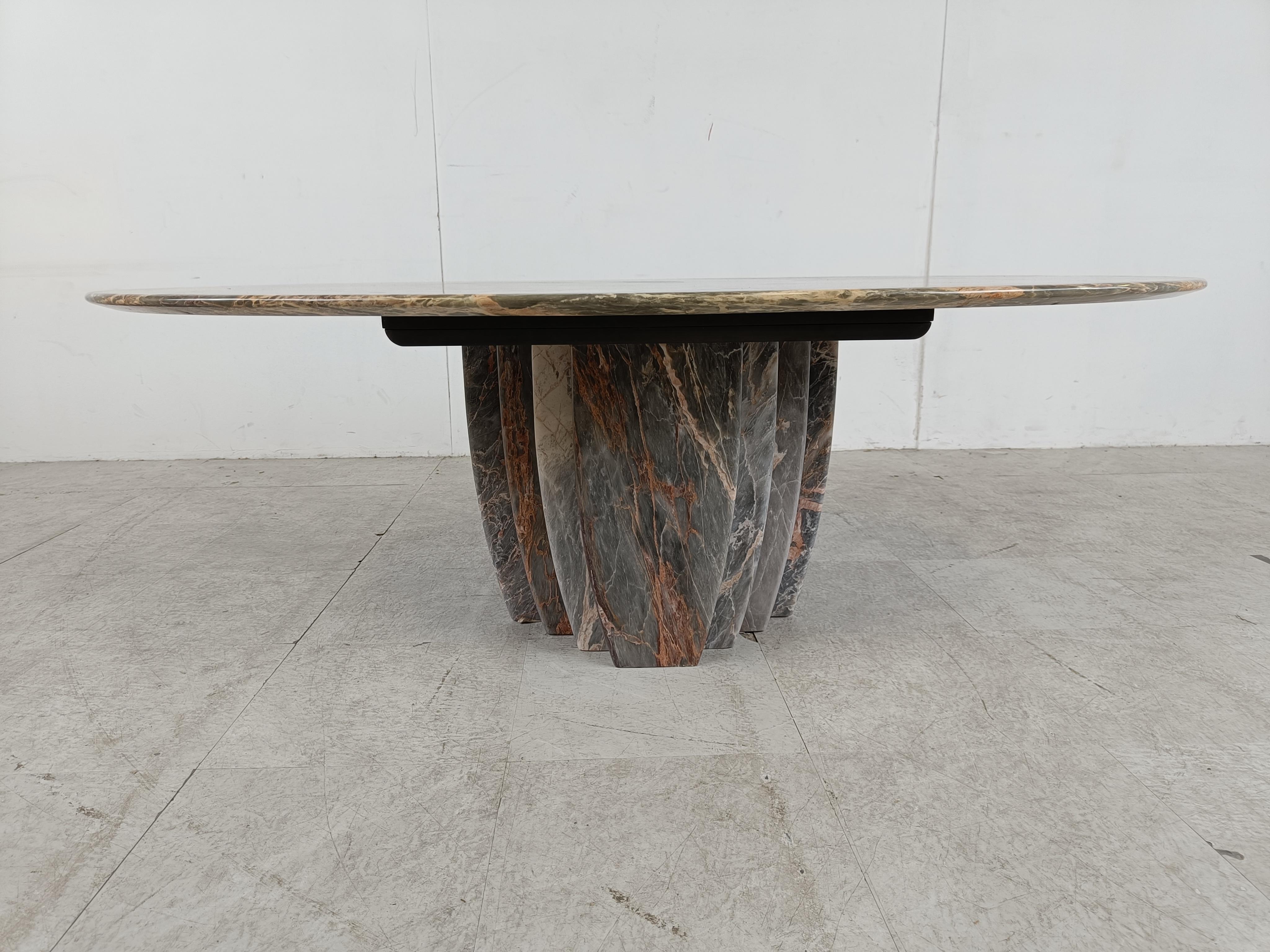 Late 20th Century Vintage oval marble coffee table, 1970s