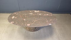 Vintage oval marble dining table, 1970s