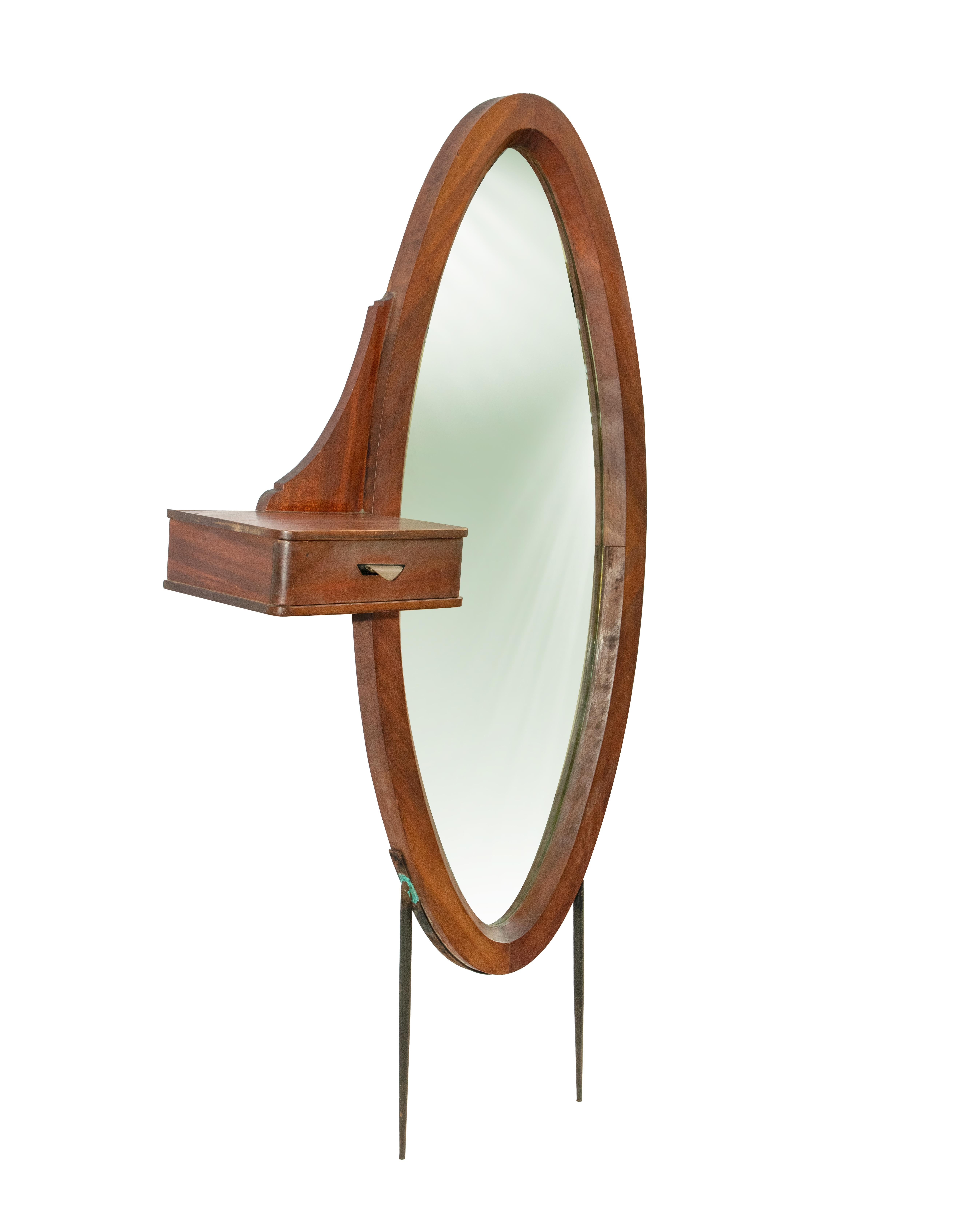 Vintage Oval Mirror, Italy, Mid-20th Century For Sale 2