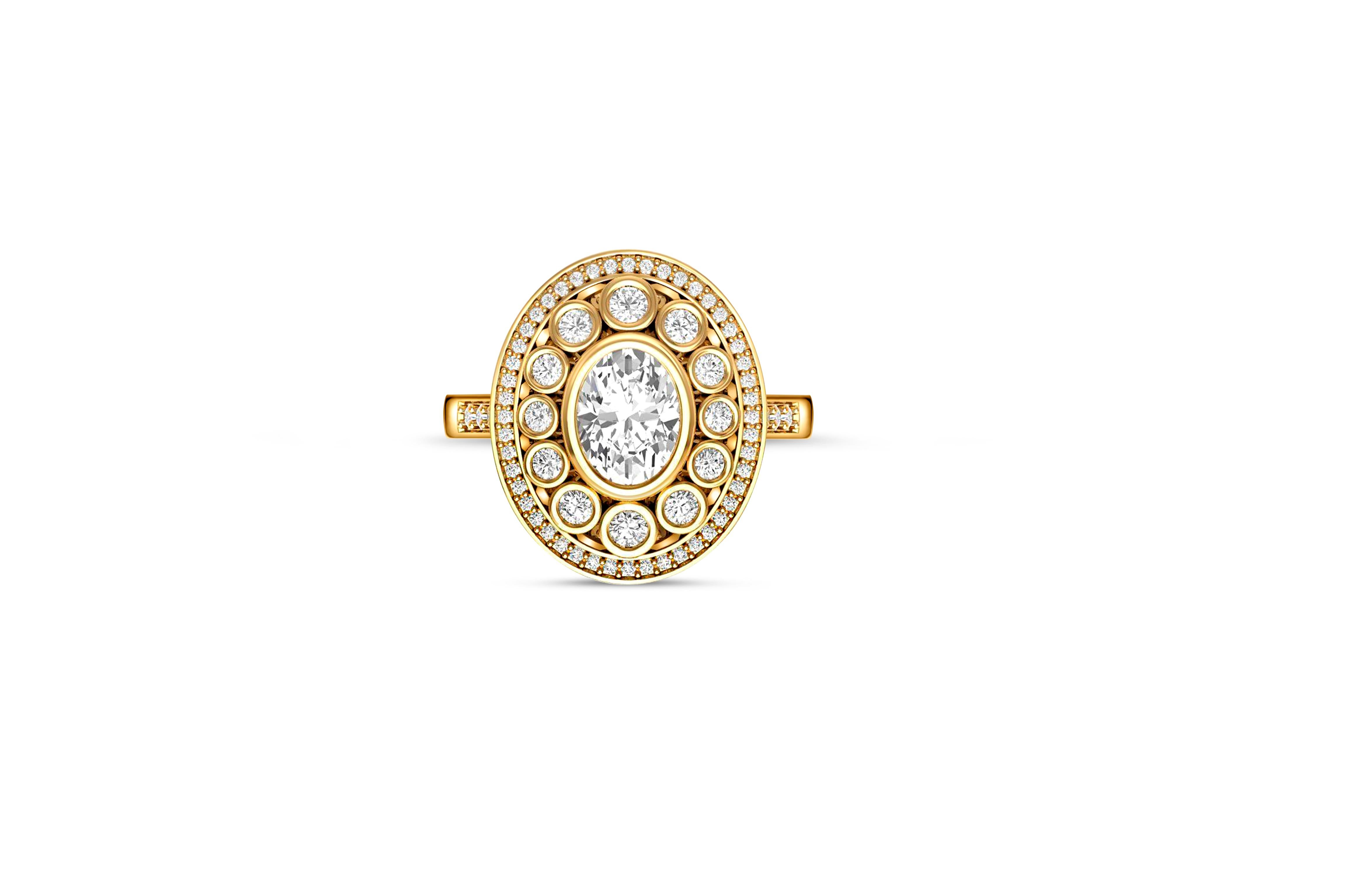 Vintage oval Moissanite Double halo 14k Gold Ring. Art Deco Moissanite wedding ring. Antique style moissanite engagement ring. Bezel set moissanite ring. 1.00 ct oval moissanite delicate ring.

Metal: 14k gold
Weight: 3.3 g. Depends from