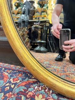 Vintage Oval Neoclassical Giltwood Wall Mirror