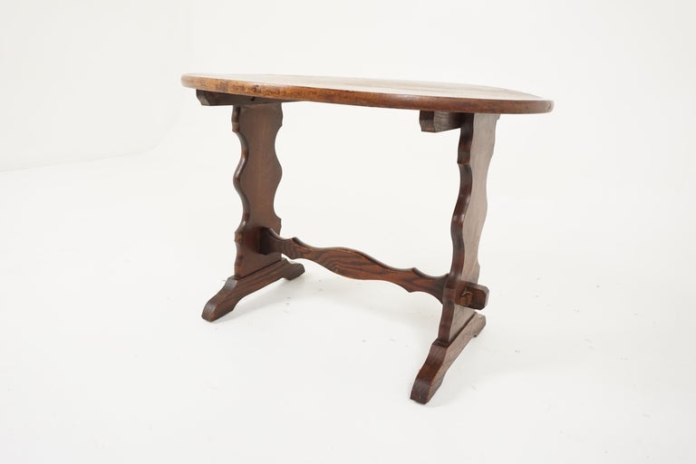 Vintage Oval Oak Coffee Table End, Vintage Oak End Tables