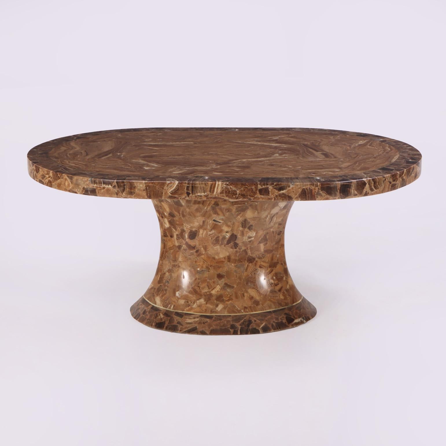 Hollywood Regency Vintage Oval Onyx Dining Table by Muller of Mexico