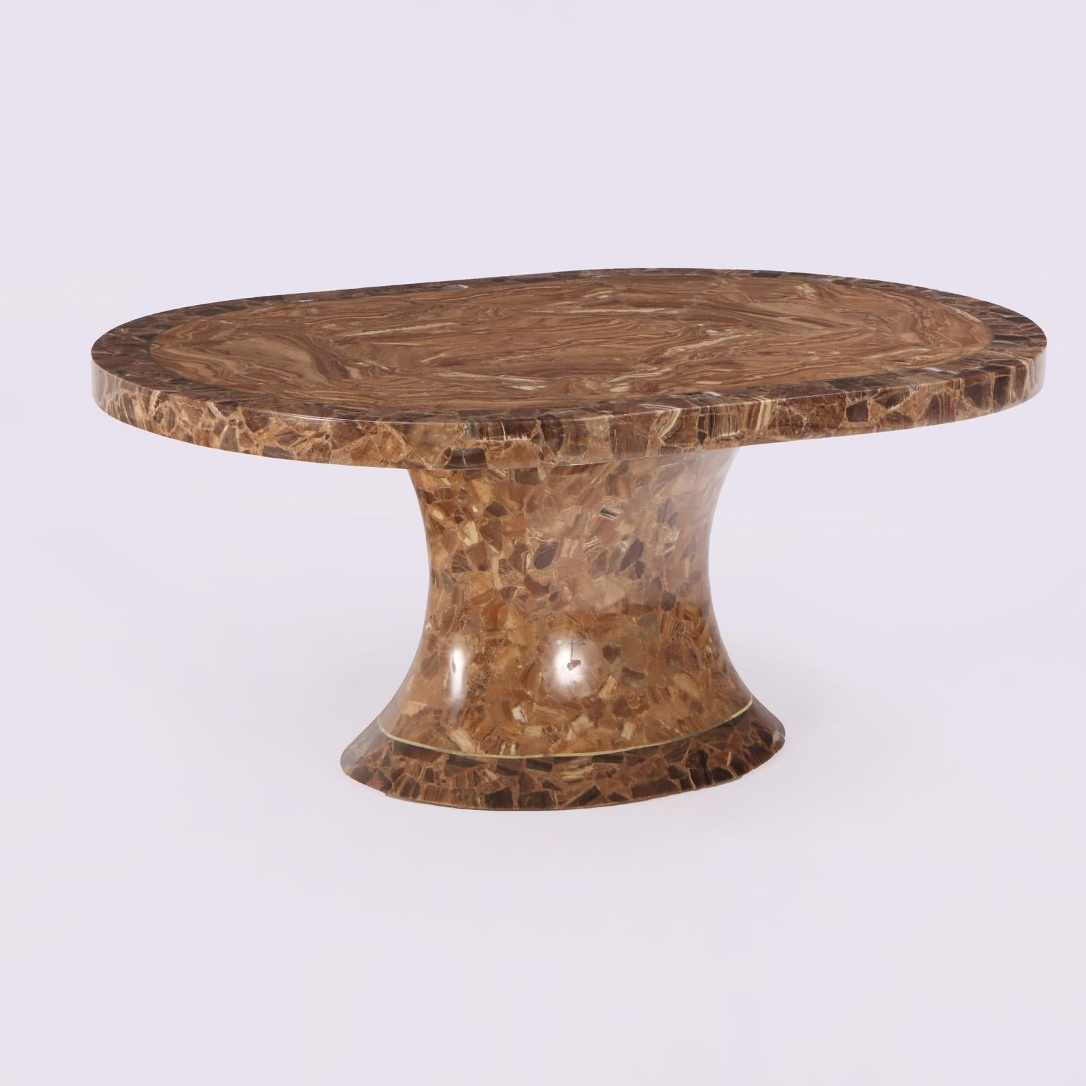 Vintage Oval Onyx Dining Table by Muller of Mexico In Good Condition In Philadelphia, PA