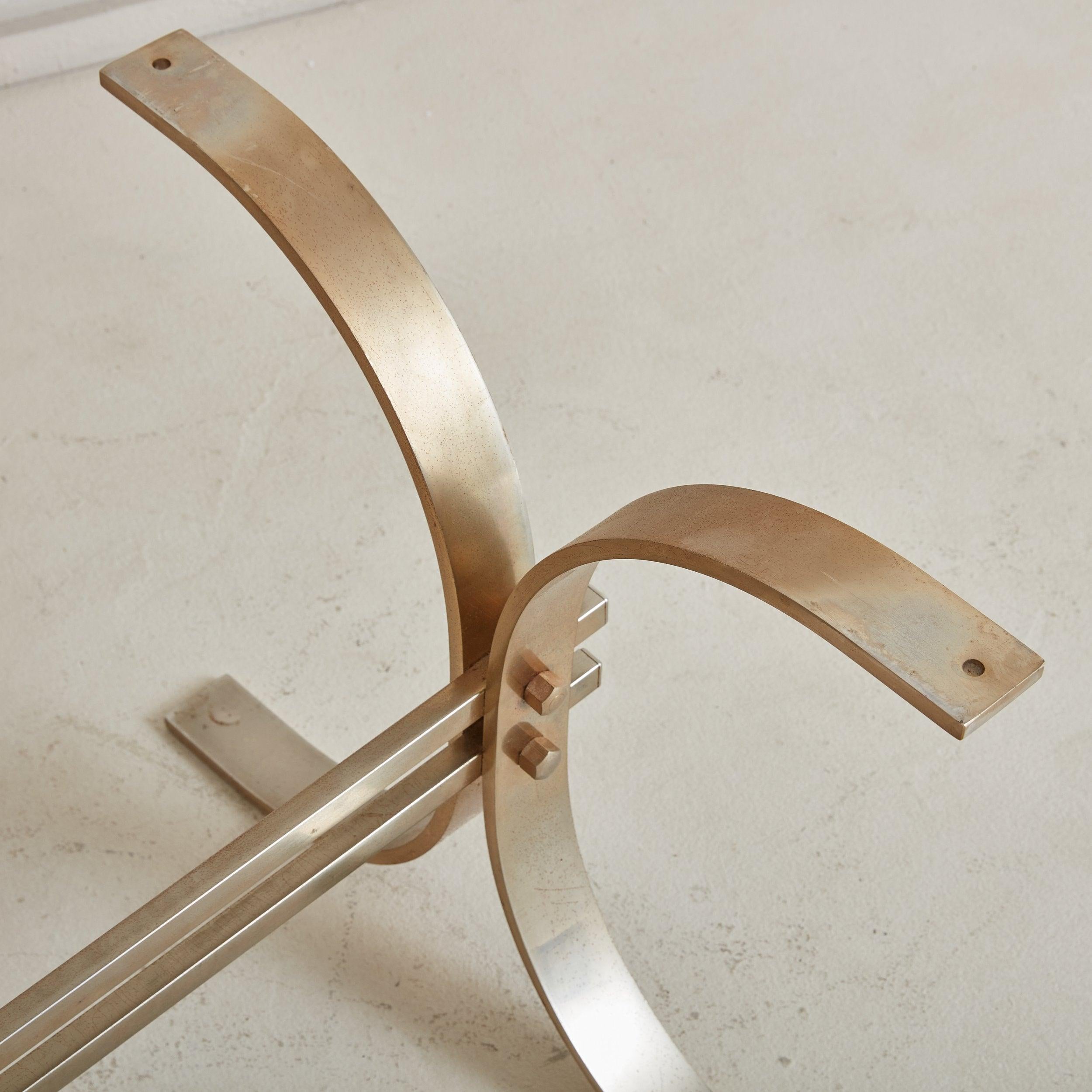 Vintage Oval Onyx Top + Chrome Base Coffee Table, Denmark 5