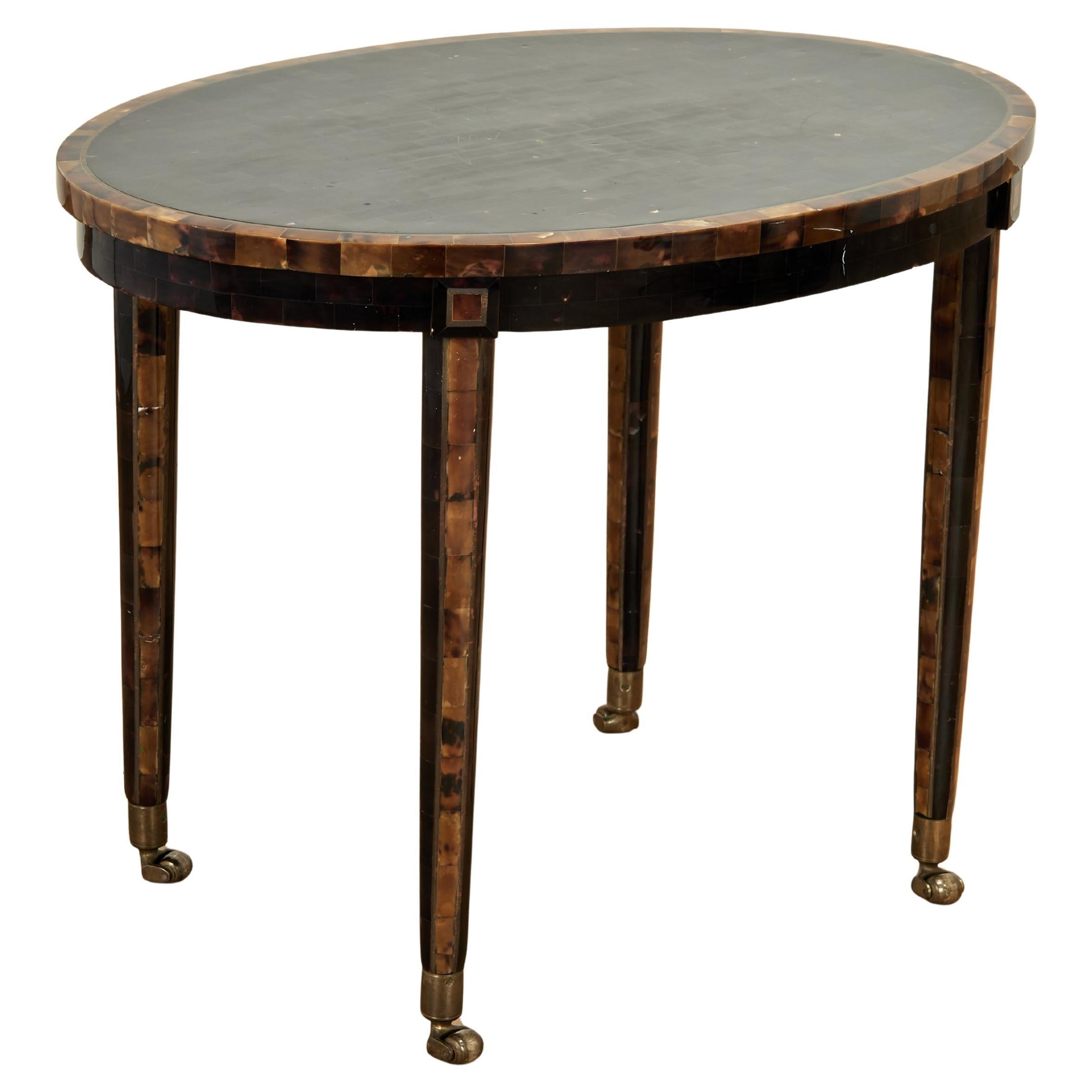 Vintage Oval Pen Shell Coffee Table by Maitland Smith