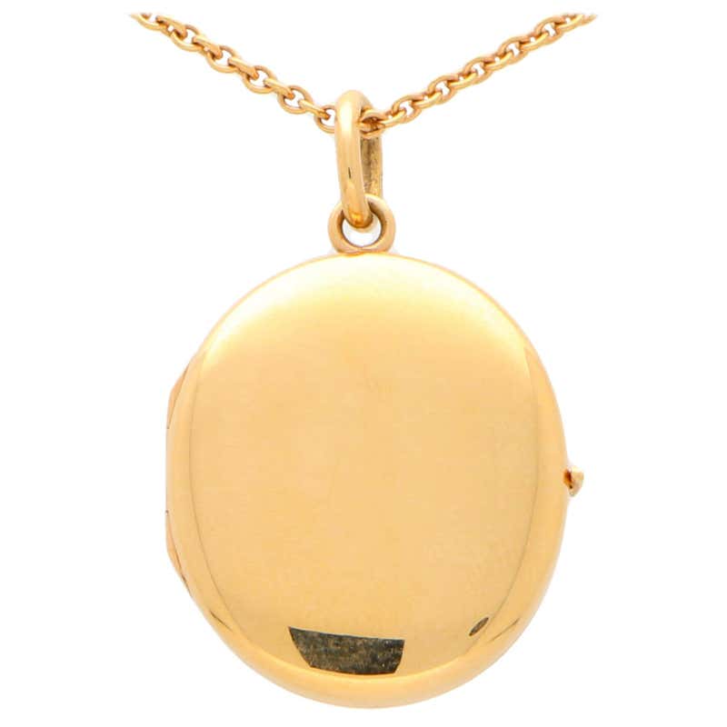 Locket And Chain Large Oval Rolled Gold Engraved Locket and Chain circa 1970s at 1stDibs ...