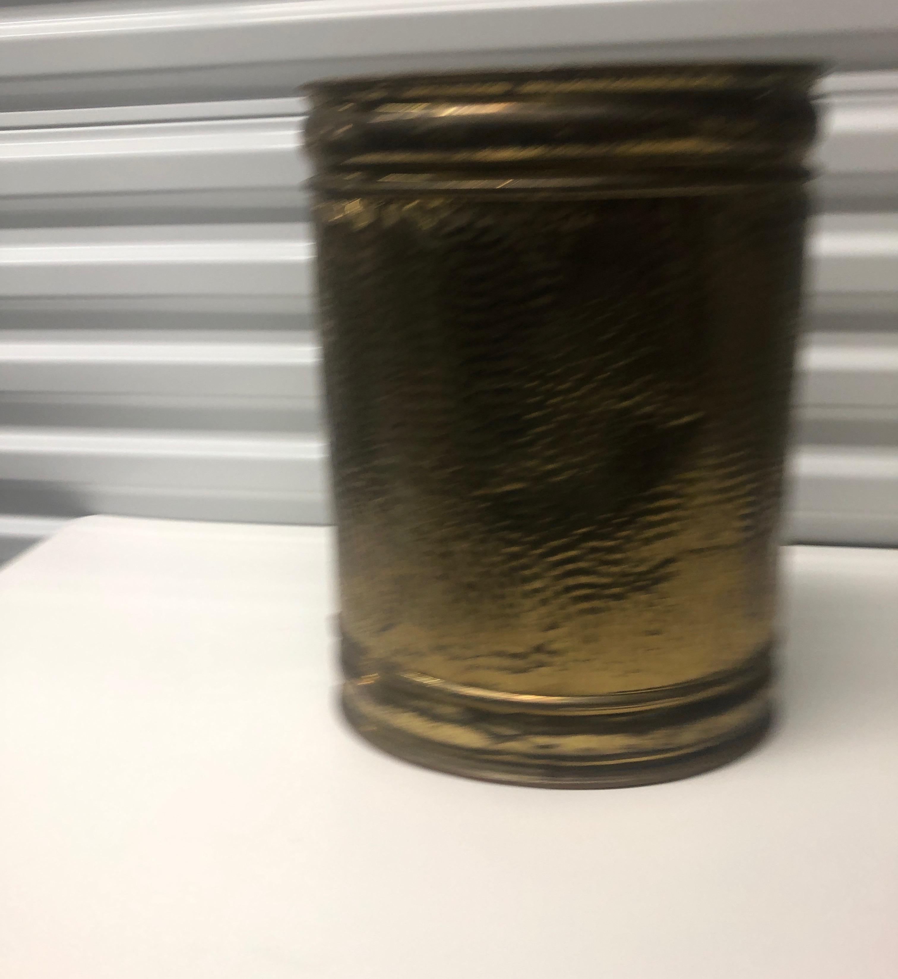 vintage brass wastebasket