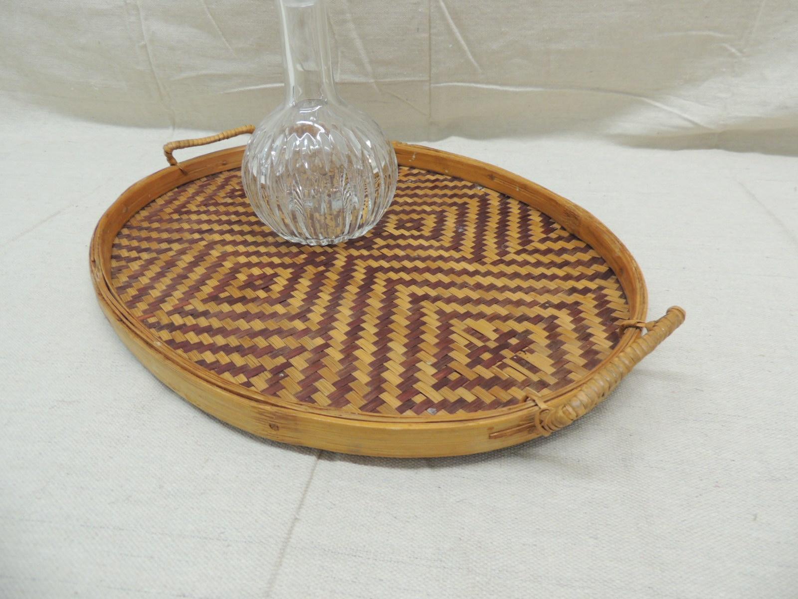 vintage bamboo serving tray