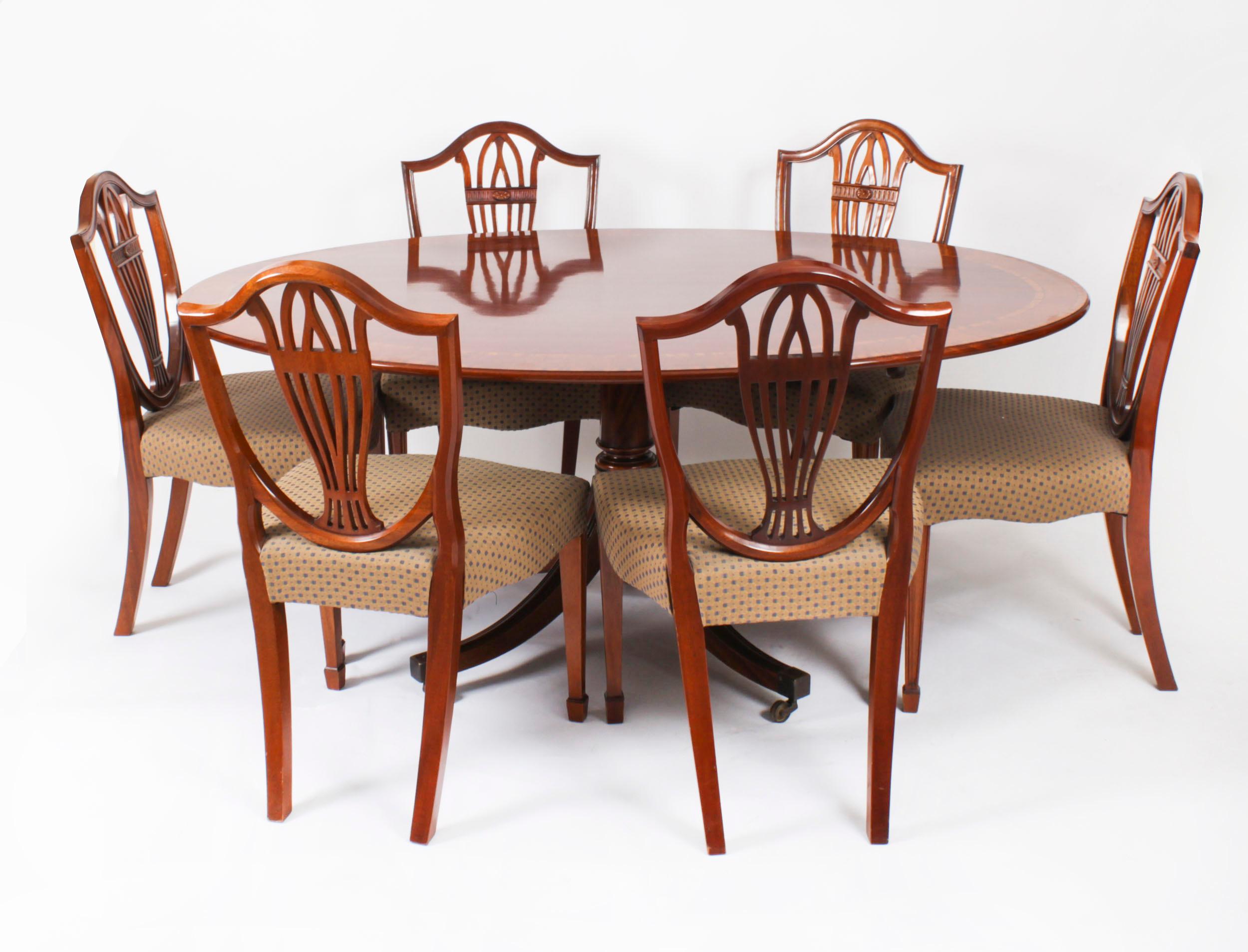 Vintage Oval Regency Revival Dining Table & 6 Chairs by William Tillman 20th 14