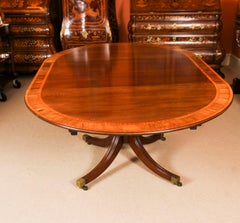 Vintage Oval Regency Revival Dining Table & Leaf 20th Century