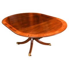 Vintage Oval Regency Revival Dining Table & Leaf 20th Century