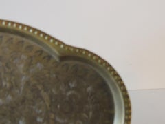 Vintage Oval Repousse Style Indian Trinket Brass Tray