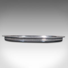Vintage Oval Serving Tray, English Silver Plate, Afternoon Tea, Decorative, 1950