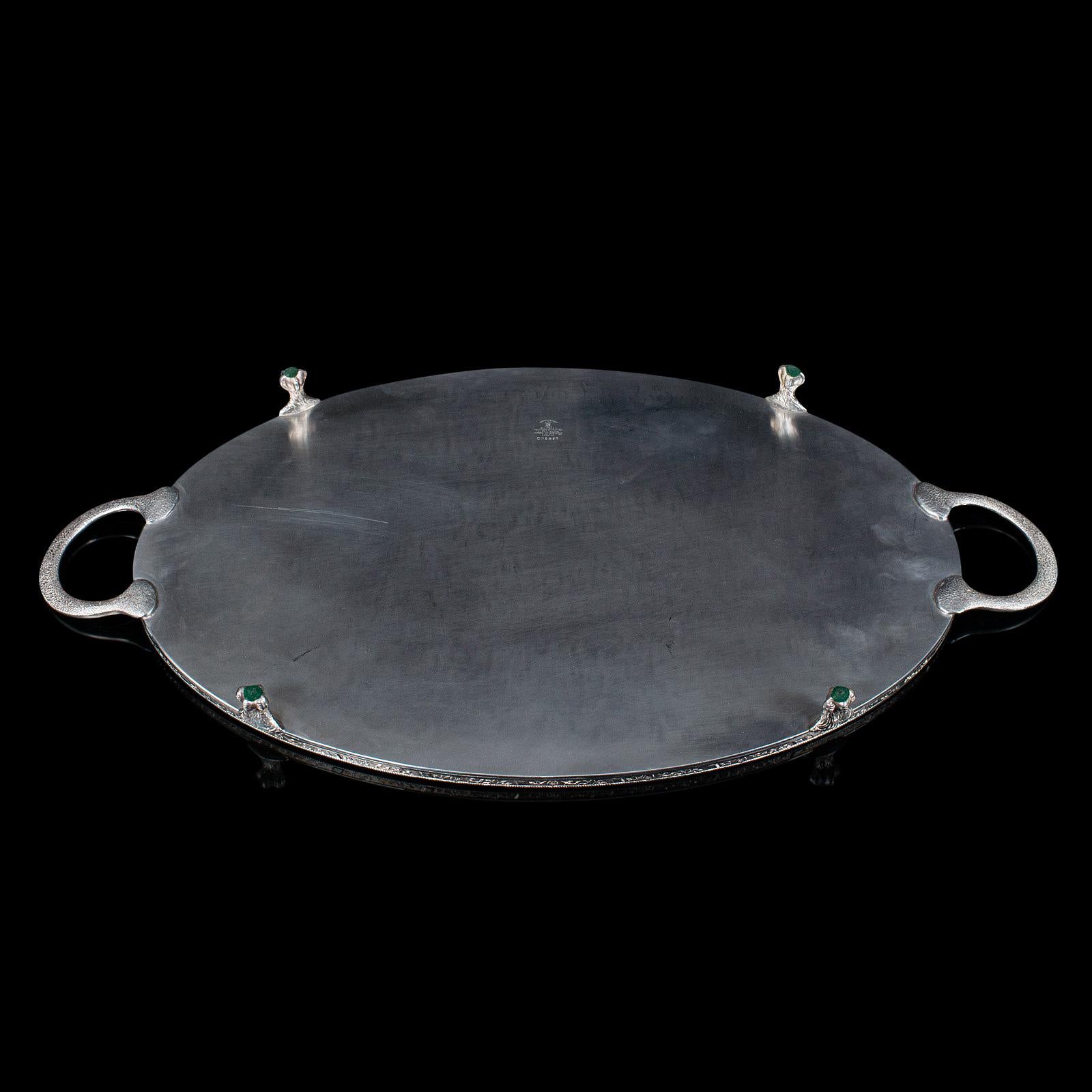 Vintage Oval Serving Tray, English, Silver Plate, Afternoon Tea, Viners, C.1950 For Sale 2