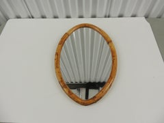 Vintage Oval Shape Bamboo Wall Mirror