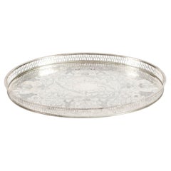 Vintage Oval Silver Plated Gallery Tray & Box by Viners 20th Century