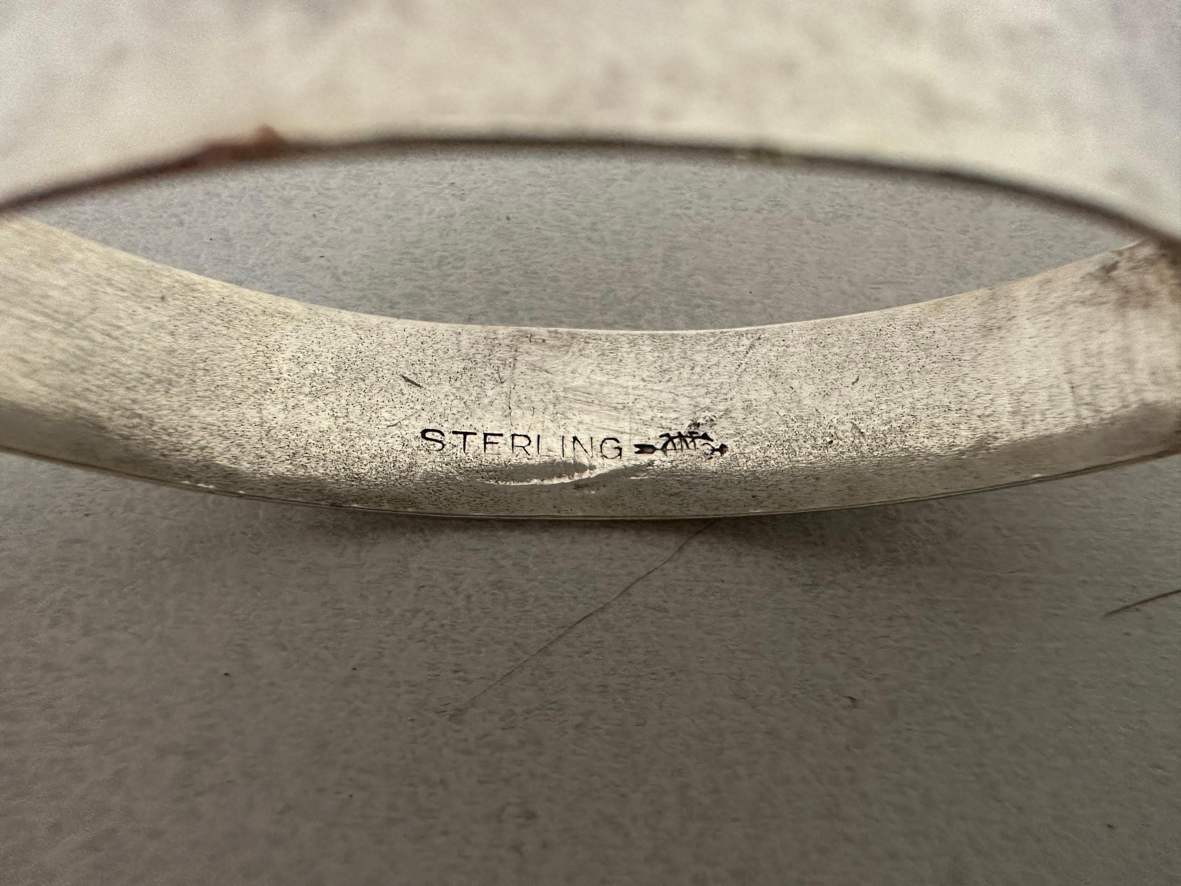 Vintage Oval Sterling Monogramed Napkin Ring For Sale 1