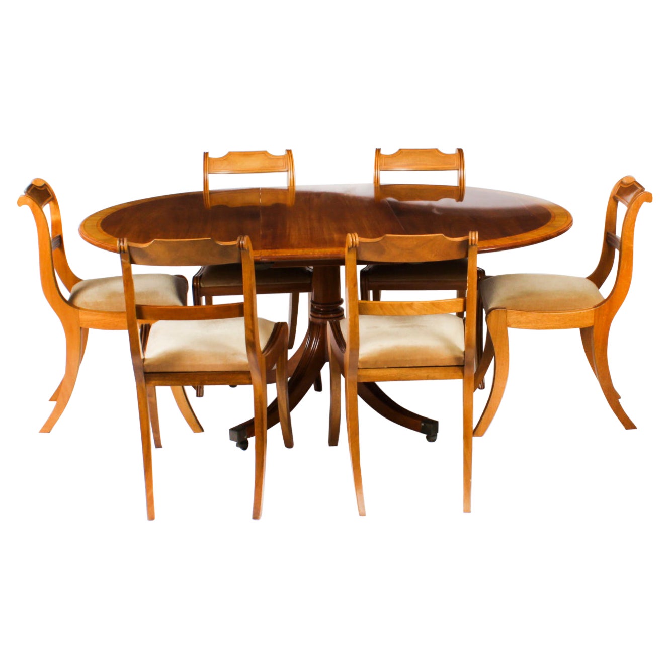 Vintage Oval Table & 6 Chairs by William Tillman 20th Century