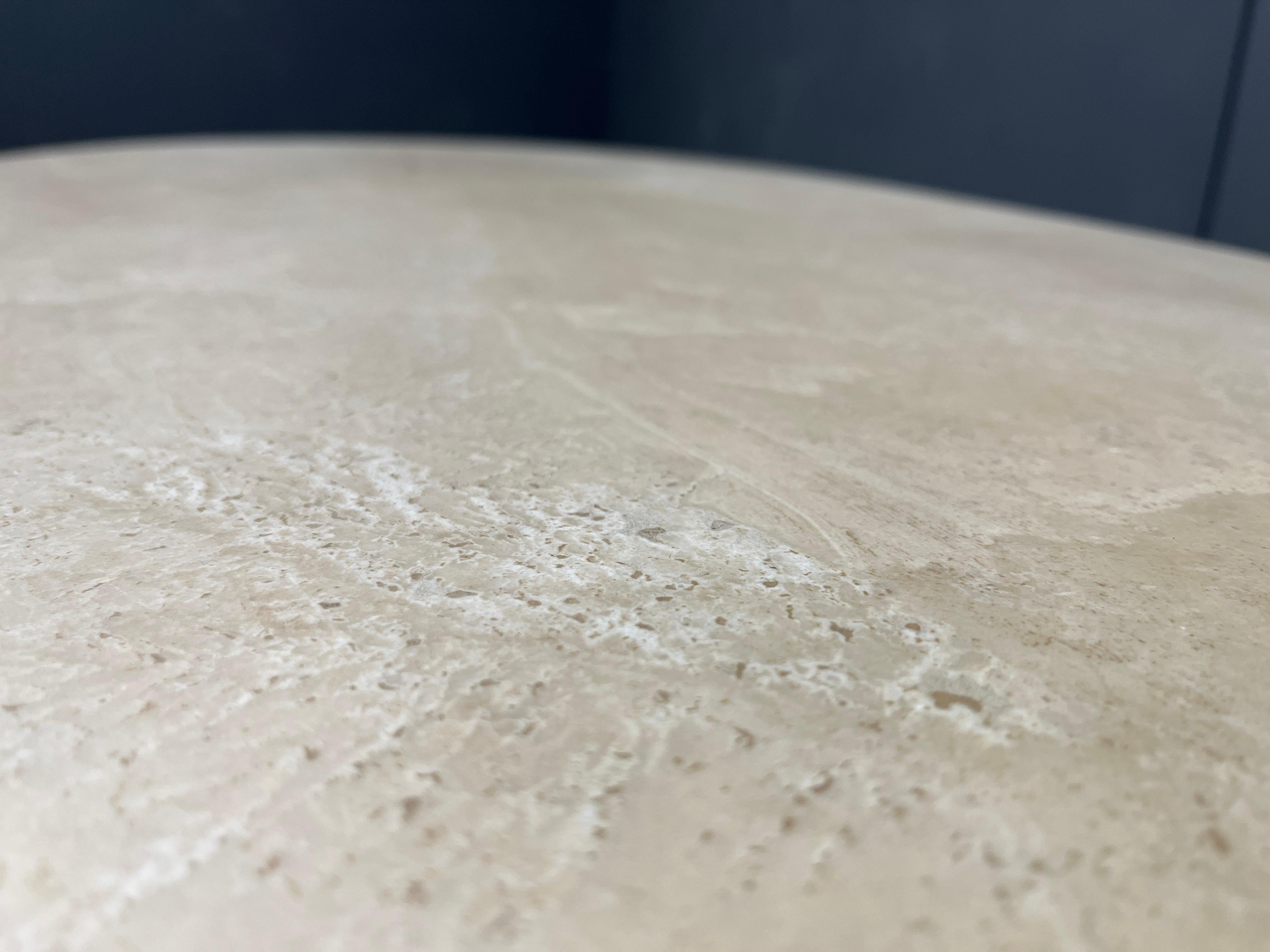 Mid-Century Modern Vintage oval travertine coffee table, 1970s For Sale